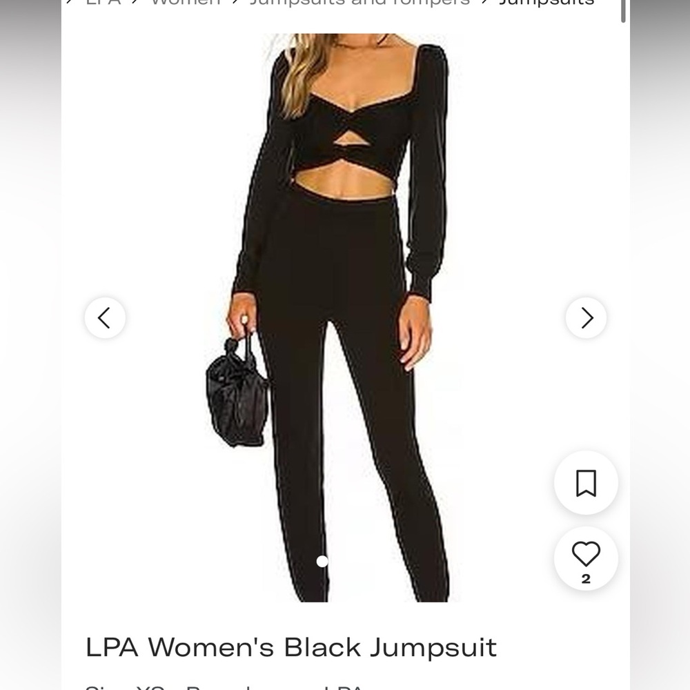 LPA Women's Black Cutout Jumpsuit